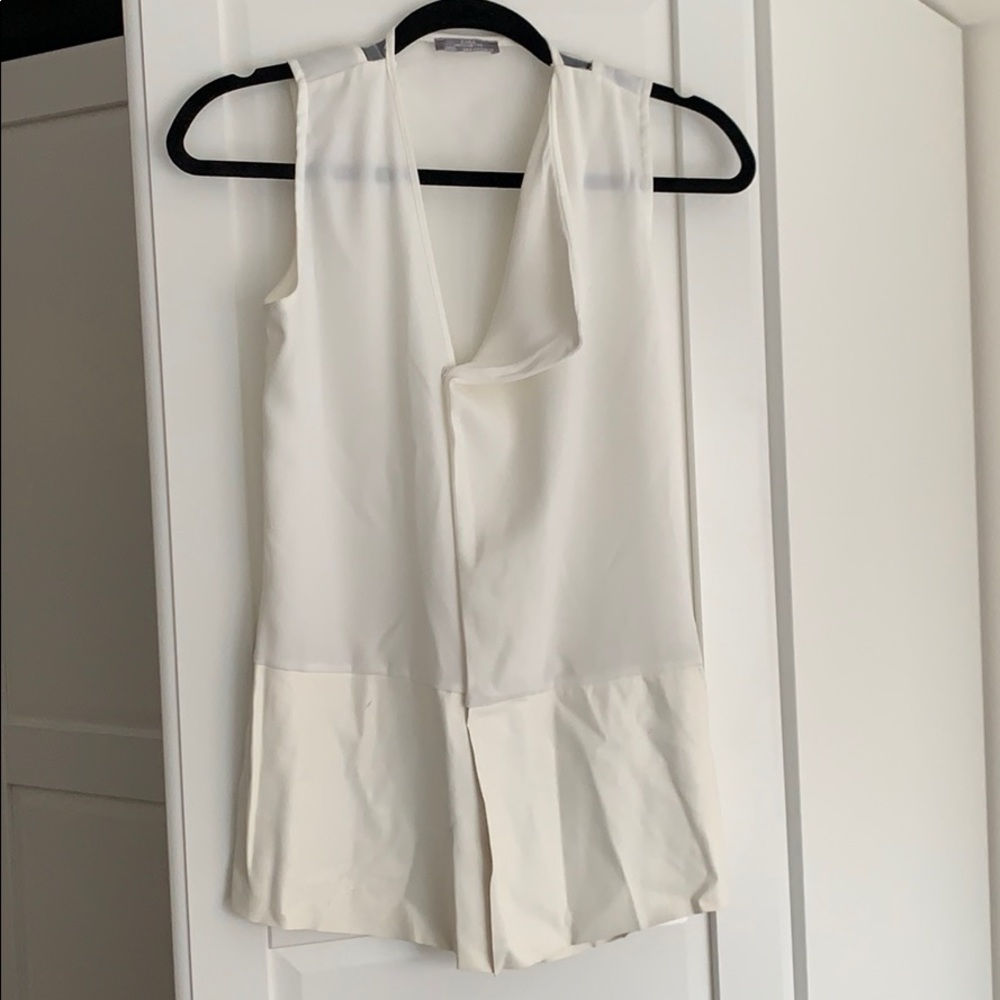 Zara Crossover Blouse with Leather Look Hem